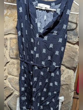 LOFT Navy Dress with White Turtle Print